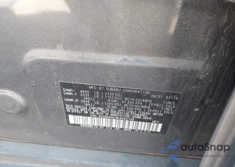 2019 Subaru Outback 2.5I Limited из США, поврежденный, VIN 4S4BSANC9K3393148